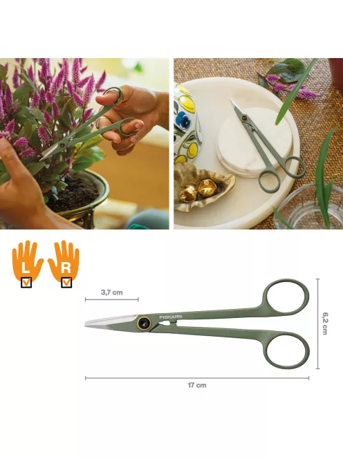 Fiskars Plant Care Növényápoló csípőolló tartóval, olivazöld színű (1075315)