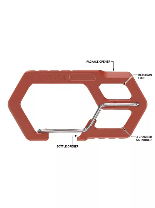 Gerber CARABINER, kulcstartóra rögzíthető, narancssárga