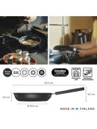 Fiskars Hard Face alumínium serpenyő, 20 cm, kerámiabevonatos