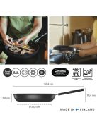 Fiskars Hard Face alumínium serpenyő, 30 cm, kerámiabevonatos