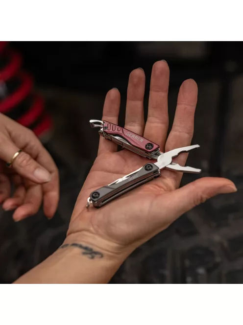 Gerber DIME kulcstartóra rögzíthető multiszerszám, bordó-fekete (Mini csomagolás)