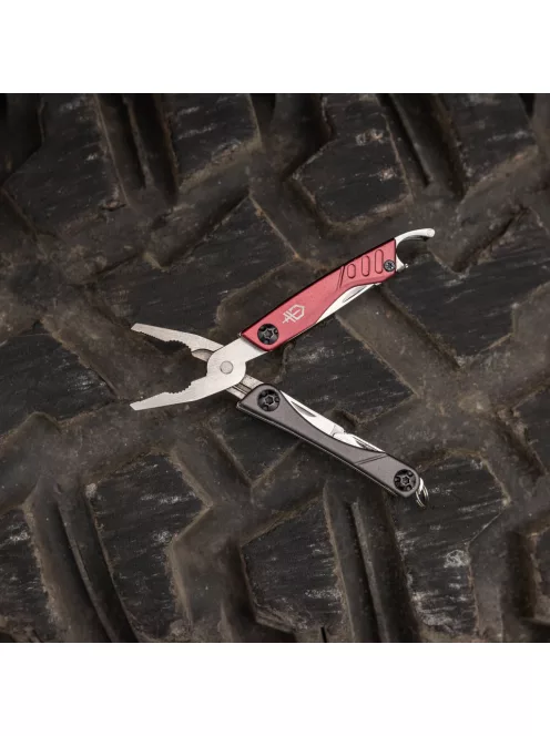 Gerber DIME kulcstartóra rögzíthető multiszerszám, bordó-fekete (Mini csomagolás)