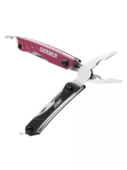 Gerber DIME kulcstartóra rögzíthető multiszerszám, bordó-fekete (Mini csomagolás)