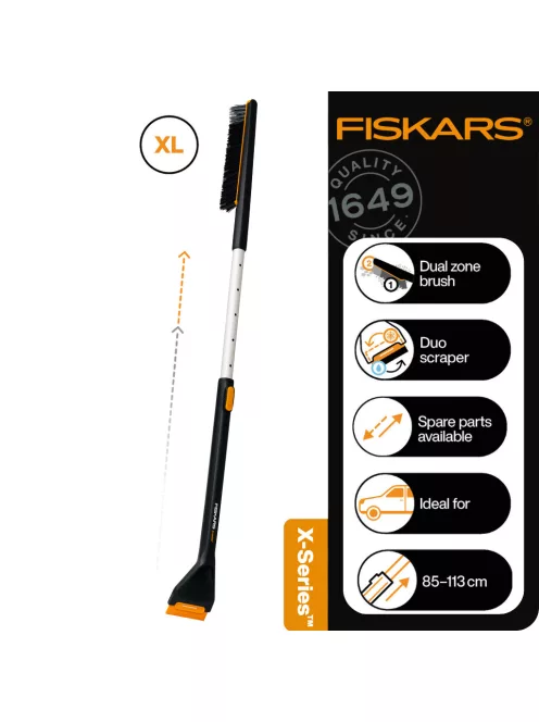 Fiskars X-series™ autós hóseprű és jégkaparó, teleszkópos, XL (1078493)