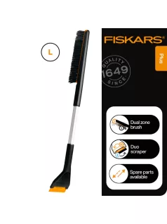   Fiskars Plus™ autós hóseprű & jégkaparó, hosszított nyéllel, L (1078494)