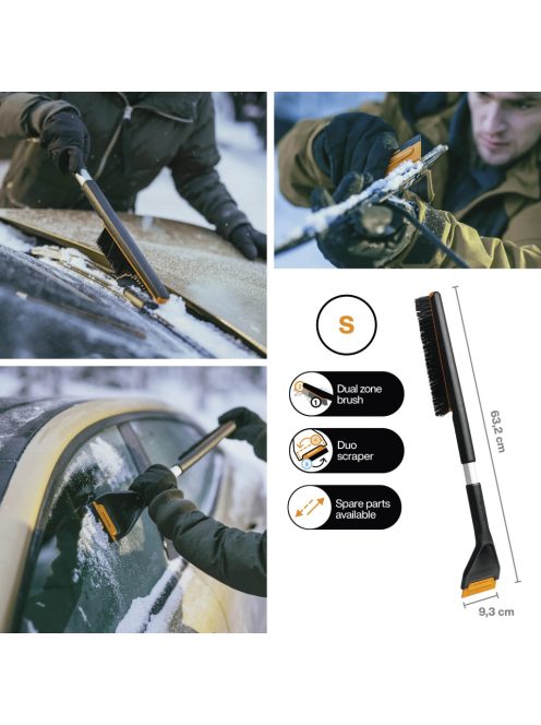 Fiskars Plus™ autós hóseprű & jégkaparó, S (1078495)