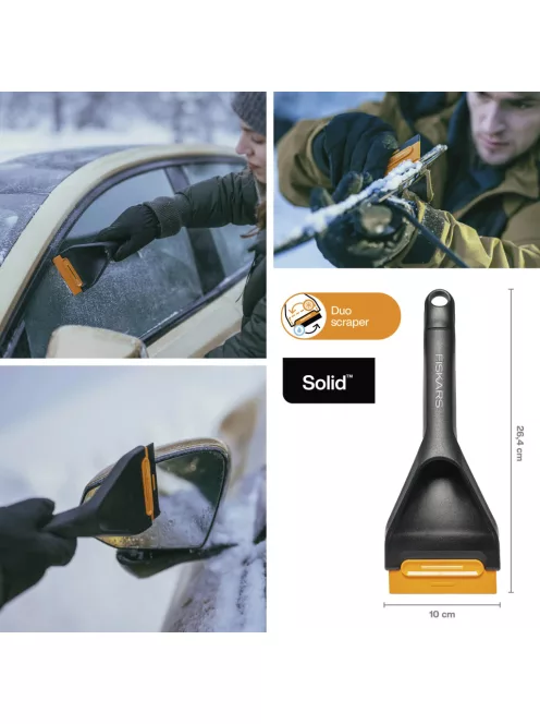 Fiskars Solid™ autós Duo jégkaparó, cserélhető kaparó betéttel (1078497)