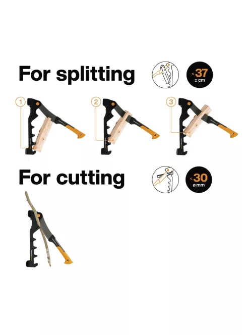 Fiskars X-series™ gyújtós készítő készlet (fali állvány + gallyazókés) (1079159)