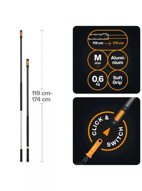 Fiskars OneClick Teleszkópos nyél, M (1080671)