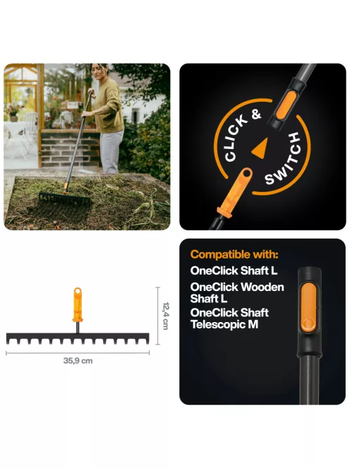 Fiskars OneClick Gereblye fej, 14 foggal (1080677)