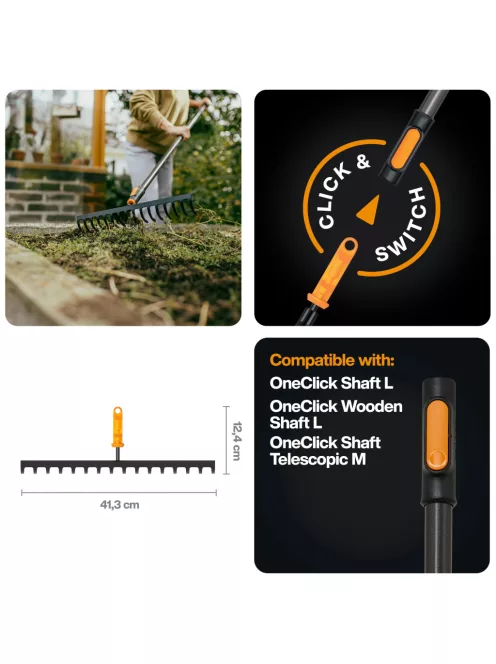 Fiskars OneClick gereblye fej, 16 foggal (1080678)