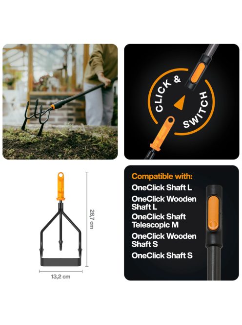 Fiskars OneClick pengés talajlazító fej (1080685)
