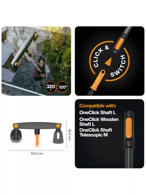 Fiskars OneClick ereszcsatorna tisztító fej (1080698)