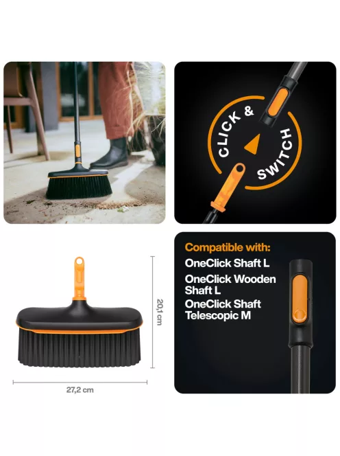 Fiskars OneClick univerzális udvari seprű fej (1080701)