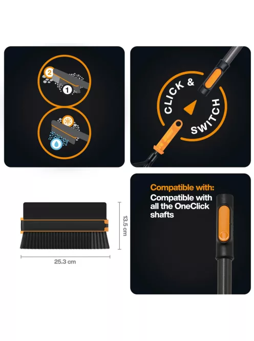 Fiskars OneClick autós seprű és kefe (1086995)