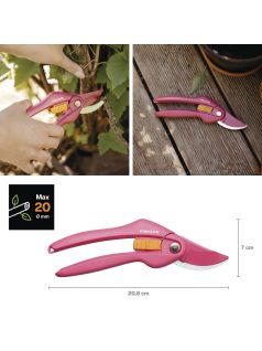   Fiskars Inspiration™ P26 metszőolló, rubinvörös, bypass (1003657)