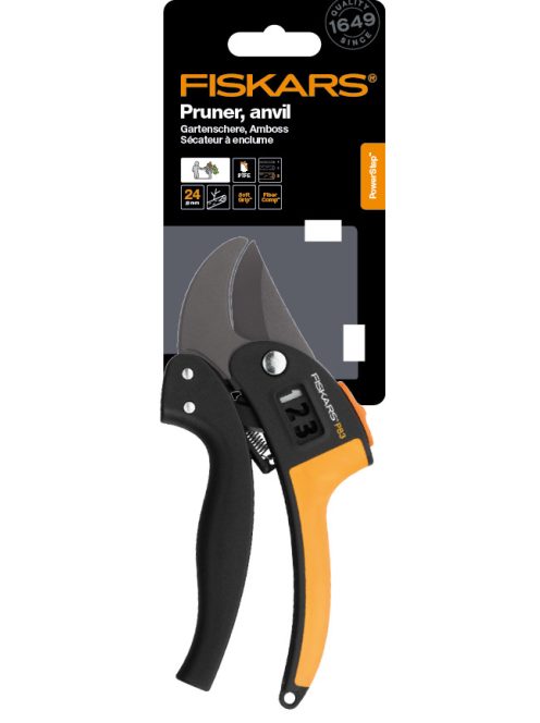 Fiskars PowerStep™ P83 metszőolló, rávágó, 3 fokozatú állítással (1000575)