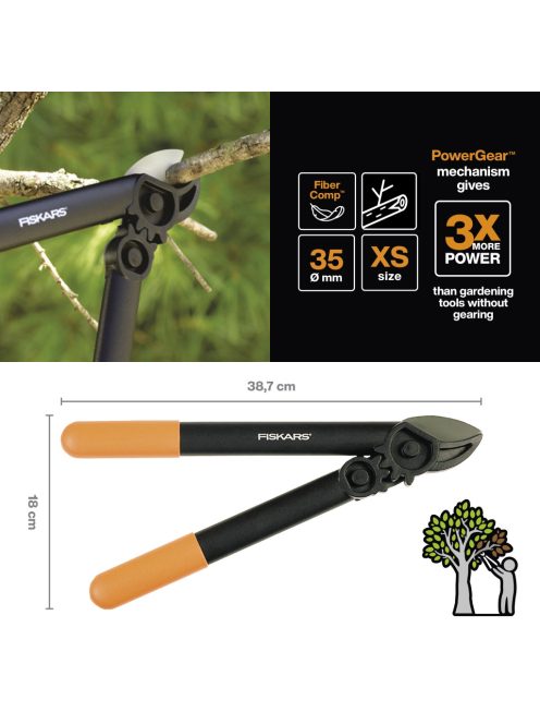 Fiskars PowerGear™ Ágvágó, 40 cm, L31 (1000581)