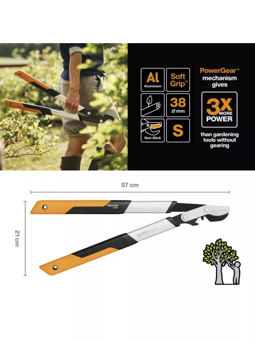 Fiskars PowerGearX™ Fém fogaskerekes ágvágó LX92 (S), bypass - 25 év garanciával (1020186)