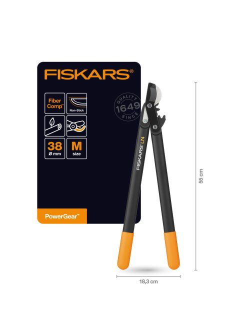 Fiskars PowerGear™ Ágvágó, közepes, horgos, L74 (1000582)