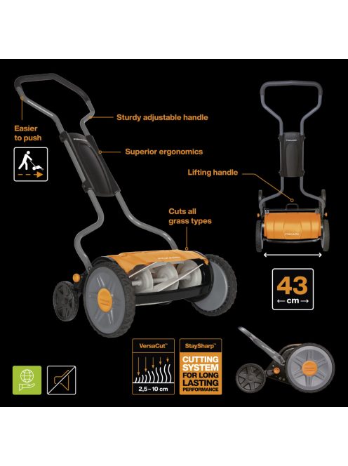 Fiskars StaySharp™ Plus kézi fűnyíró (1015649)