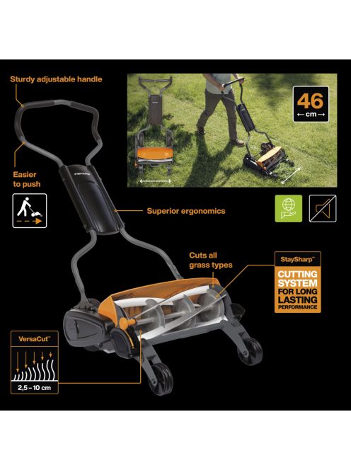 Fiskars StaySharp™ Max kézi fűnyíró (1000591)