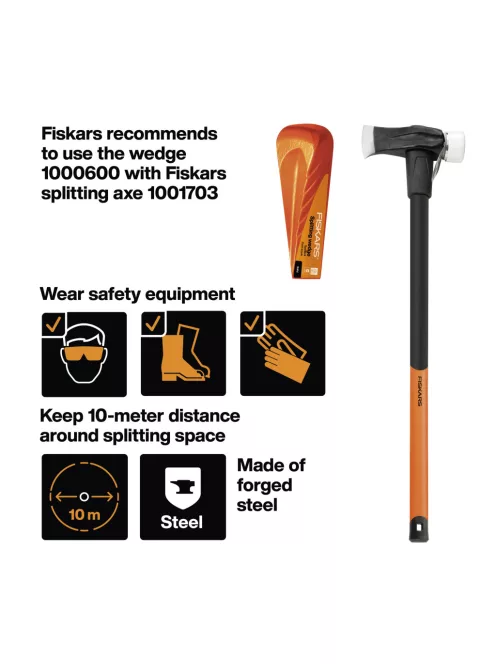 Fiskars X39 profi hasítófejsze és kalapács 2 az 1-ben, Safe-T (1001703)
