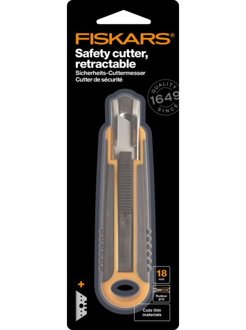 Fiskars Biztonsági pengekés, 18mm (1004683)