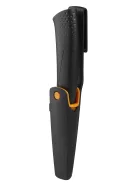 Fiskars PRO Staysharp™ kés építőipari munkákhoz, tokba épített élezővel (1023617)