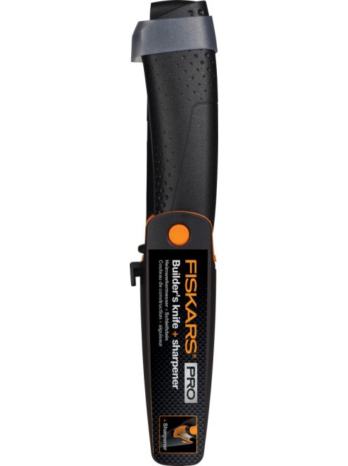 Fiskars Staysharp™ kKés építőipari munkákhoz, tokba épített élezővel (1023617)