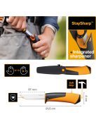 Fiskars Staysharp™ általános kés, tokba épített élezővel (1023618) 