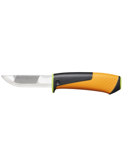 Fiskars Staysharp™ kés épületgépészeti munkákhoz, tokba épített élezővel (1023619)