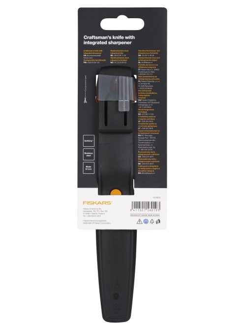 Fiskars Staysharp™ asztalos kés kifinomult famunkákhoz, tokba épített élezővel (1023620)