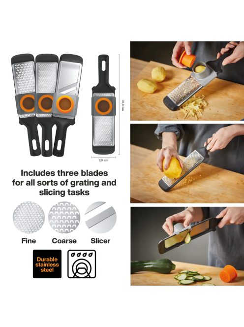 Fiskars Functional Form Reszelő szett: durva & finom & szeletelő  (1014414) 