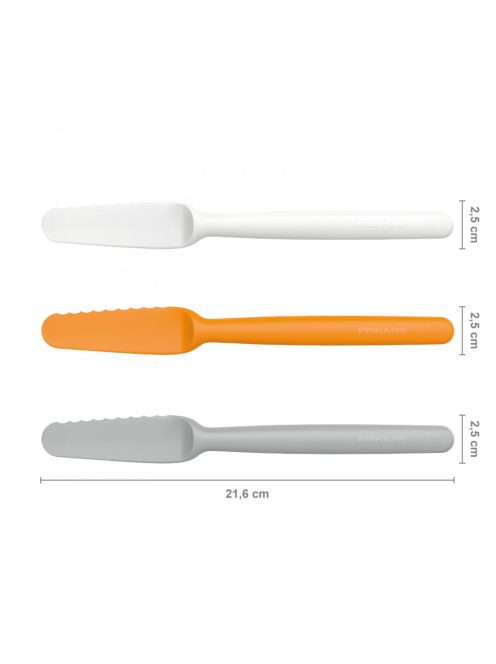 Fiskars Functional Form™ Kenőkés szett 3db műanyag késsel (fehér, sárga, szürke) (1016121)