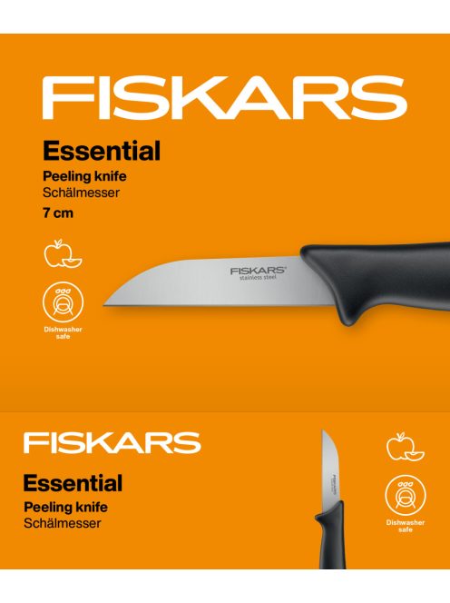 Fiskars Essential hámozókés, 7cm  (1023812)