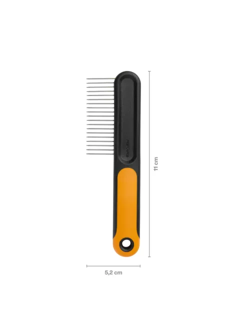 Fiskars Pet Care Széles fogú szőrápoló fémkefe kisállatoknak (2009134)