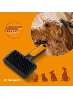   Fiskars Pet Care Szilikon szőrápoló kefe kisállatoknak (2009140)