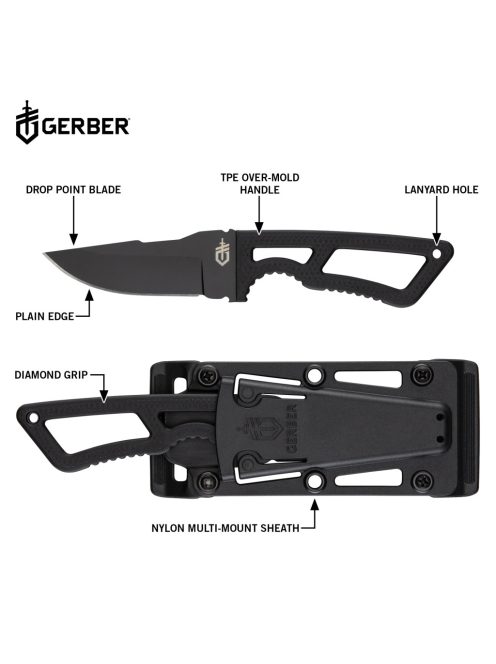 Gerber Ghostrike tőr, fekete - 25 év garanciával (2009182)