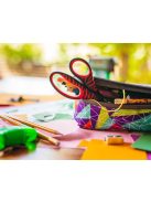 Fiskars Gyermekolló, 15 cm, fekete és piros, Softgrip (1027423)