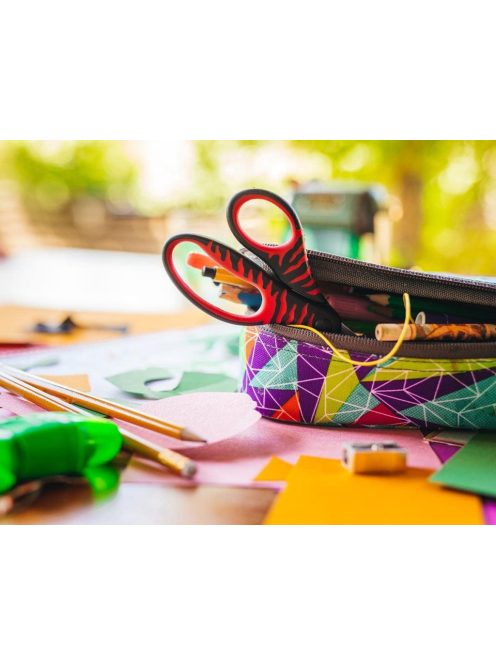 Fiskars Gyermekolló, 15 cm, fekete és piros, Softgrip (1027423)