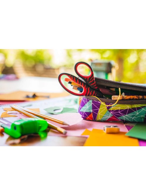 Fiskars Gyermekolló, 15 cm, fekete és piros, Softgrip (1027423)