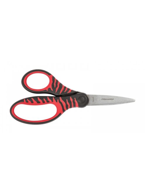 Fiskars Gyermekolló, 15 cm, fekete és piros, Softgrip (1027423)