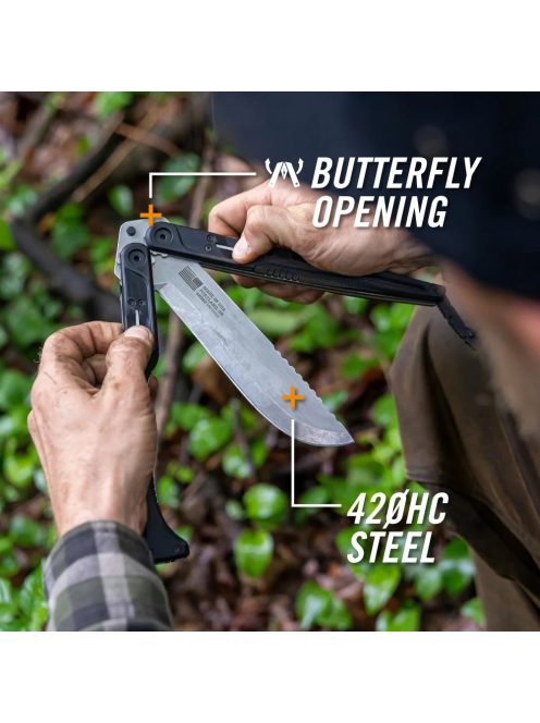 Gerber Double Down Machete,  fekete/stonewash (1028500) - 25 év garanciával