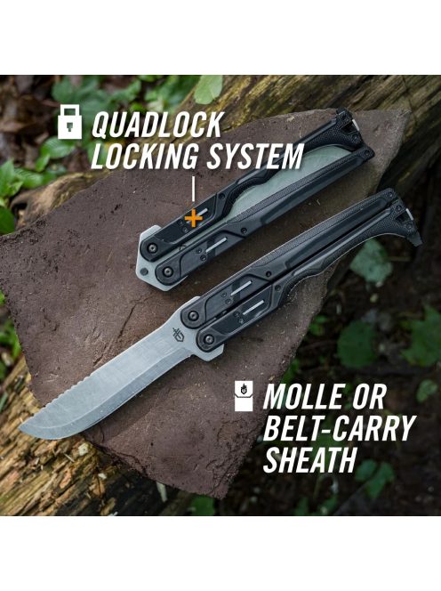 Gerber Double Down Machete,  fekete/stonewash (1028500) - 25 év garanciával