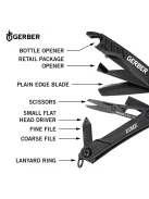 Gerber Dime kulcstartóra rögzíthető multiszerszám, fekete, dobozban GB (1027819) - 25 év garanciával