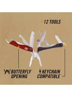   Gerber Dime kulcstartóra rögzíthető multiszerszám, bordó dobozban GB (1027829) - 25 év garanciával