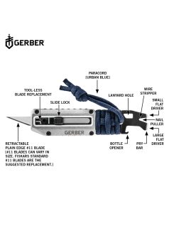 Gerber Prybrid-X kés, kék (1048061) - 25 év garanciával