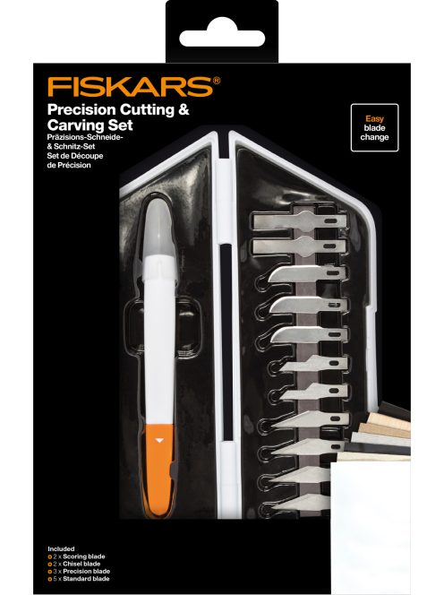 Fiskars Prémium precíziós faragó kés + penge készlet (1024384)