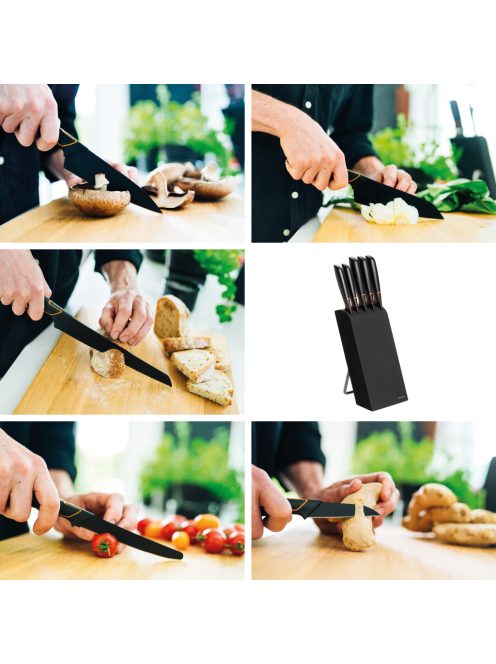 Fiskars Edge Prémium késkészlet dizájner tartóval, 5 japán acél késsel (1003099)